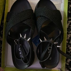 🖤Ego Studded Black  Platform Sandals